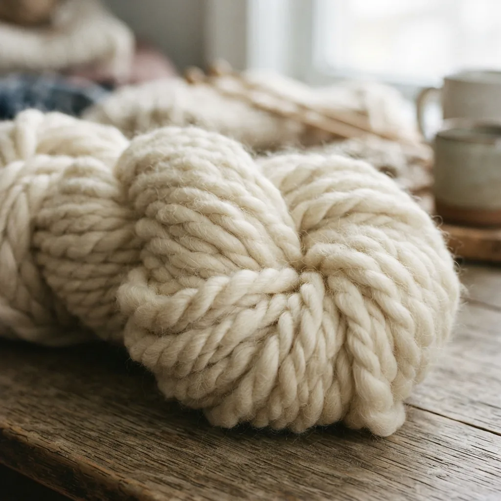 Cozy Wool Thick & Quick yarn skein.
