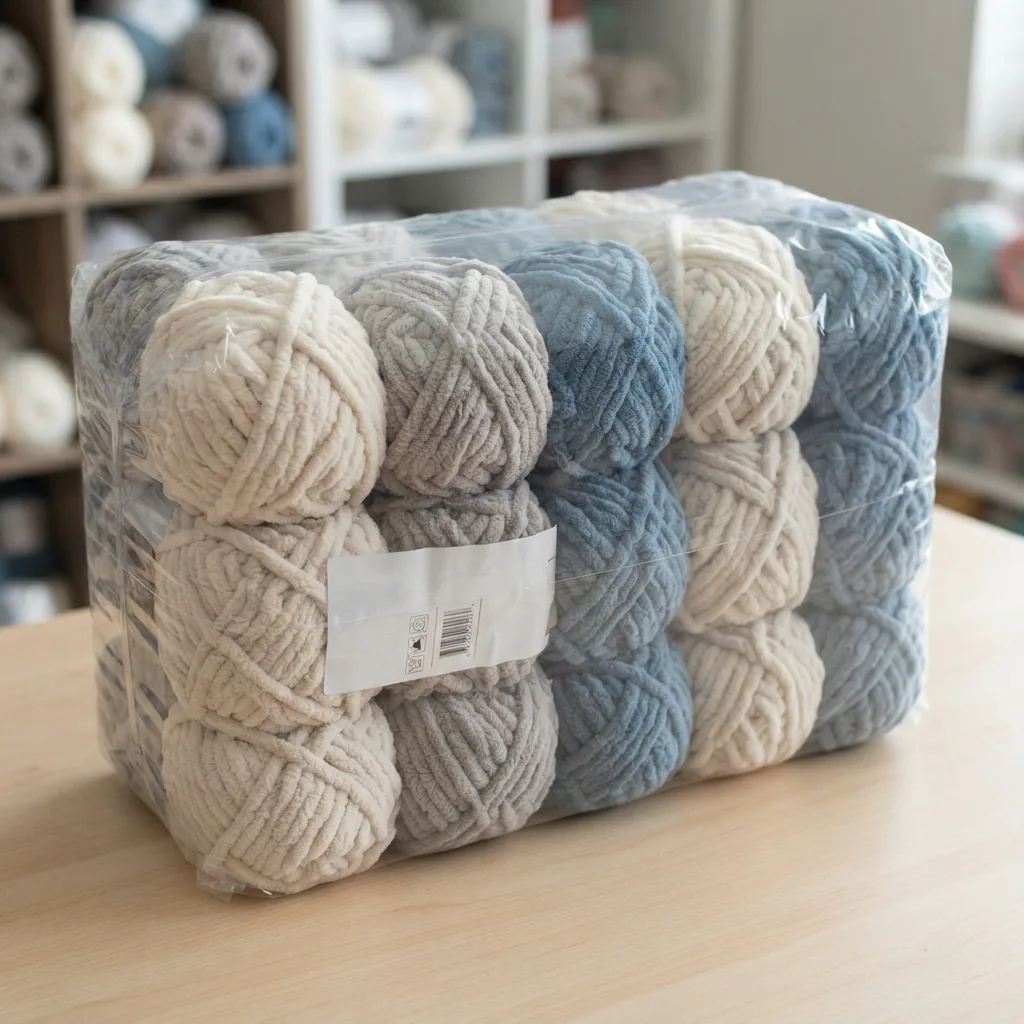 A value pack containing 18 skeins of Sweet Snuggles yarn.