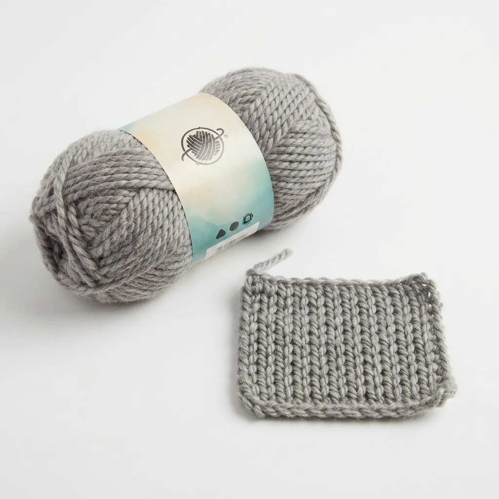 A skein of Barcelona Yarn in a solid color next to a crochet hook and a pattern swatch.