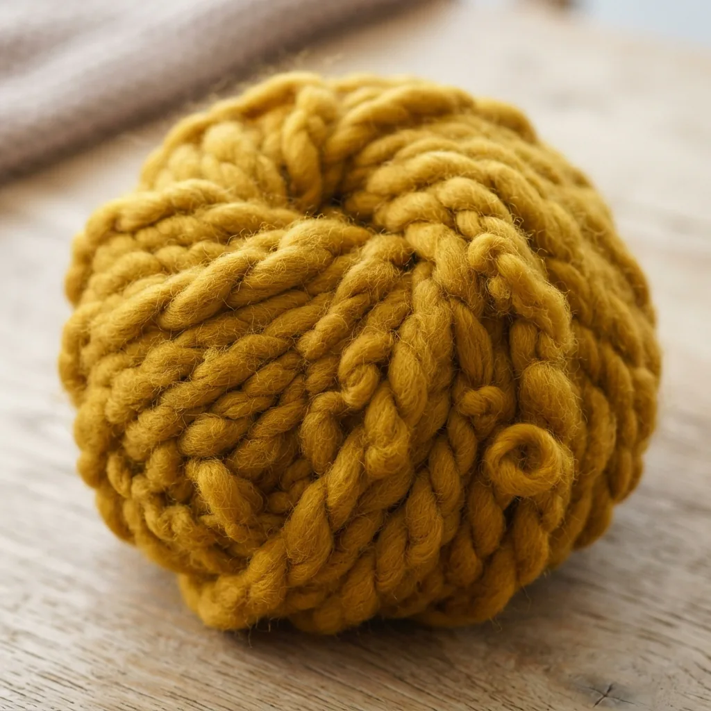 Super bulky weight Cozy Wool yarn skein in a rich color.