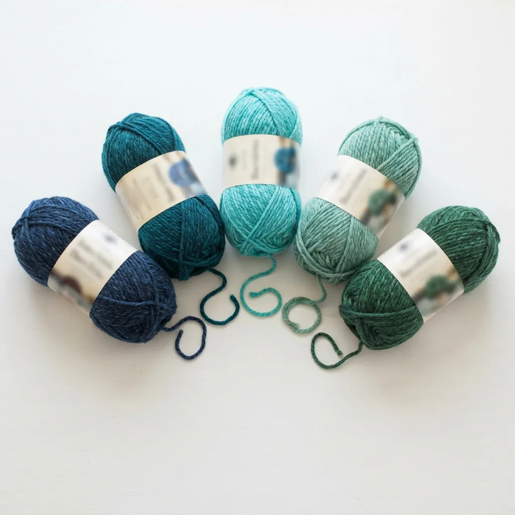A vibrant collection of Barcelona yarn skeins in a coordinated color palette.