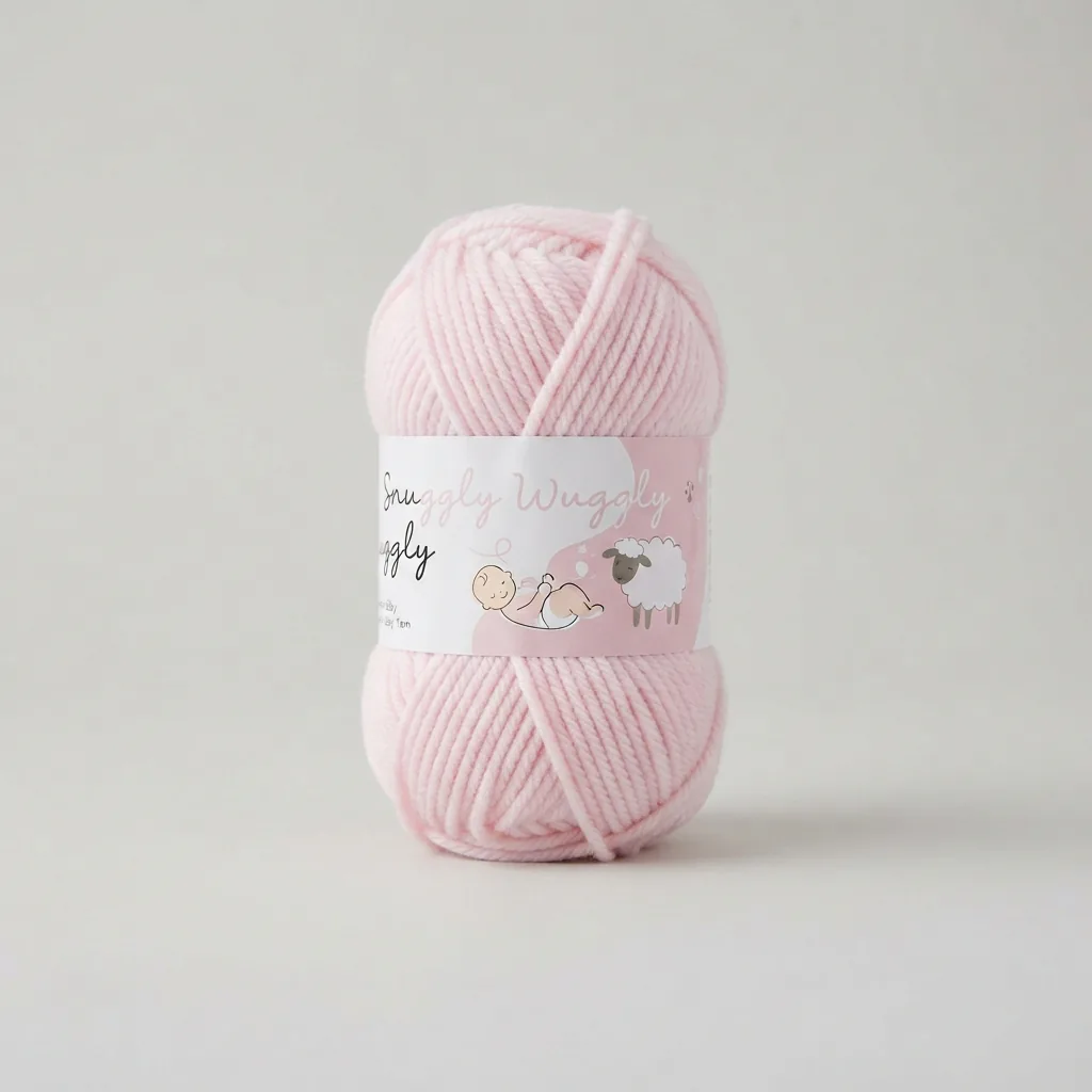 A single skein of Loops & Threads Snuggly Wuggly Baby Yarn.