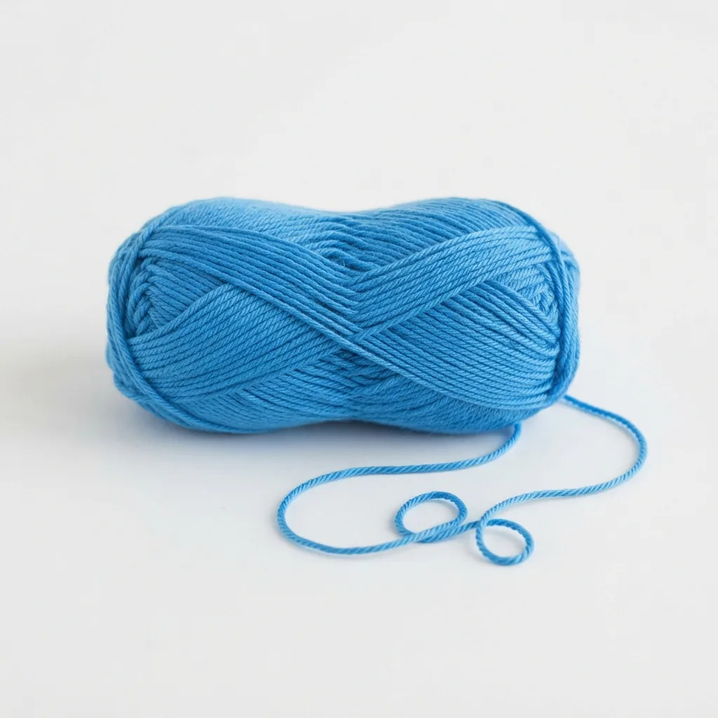 A skein of Impeccable Solid Yarn in a vibrant color on a white surface.