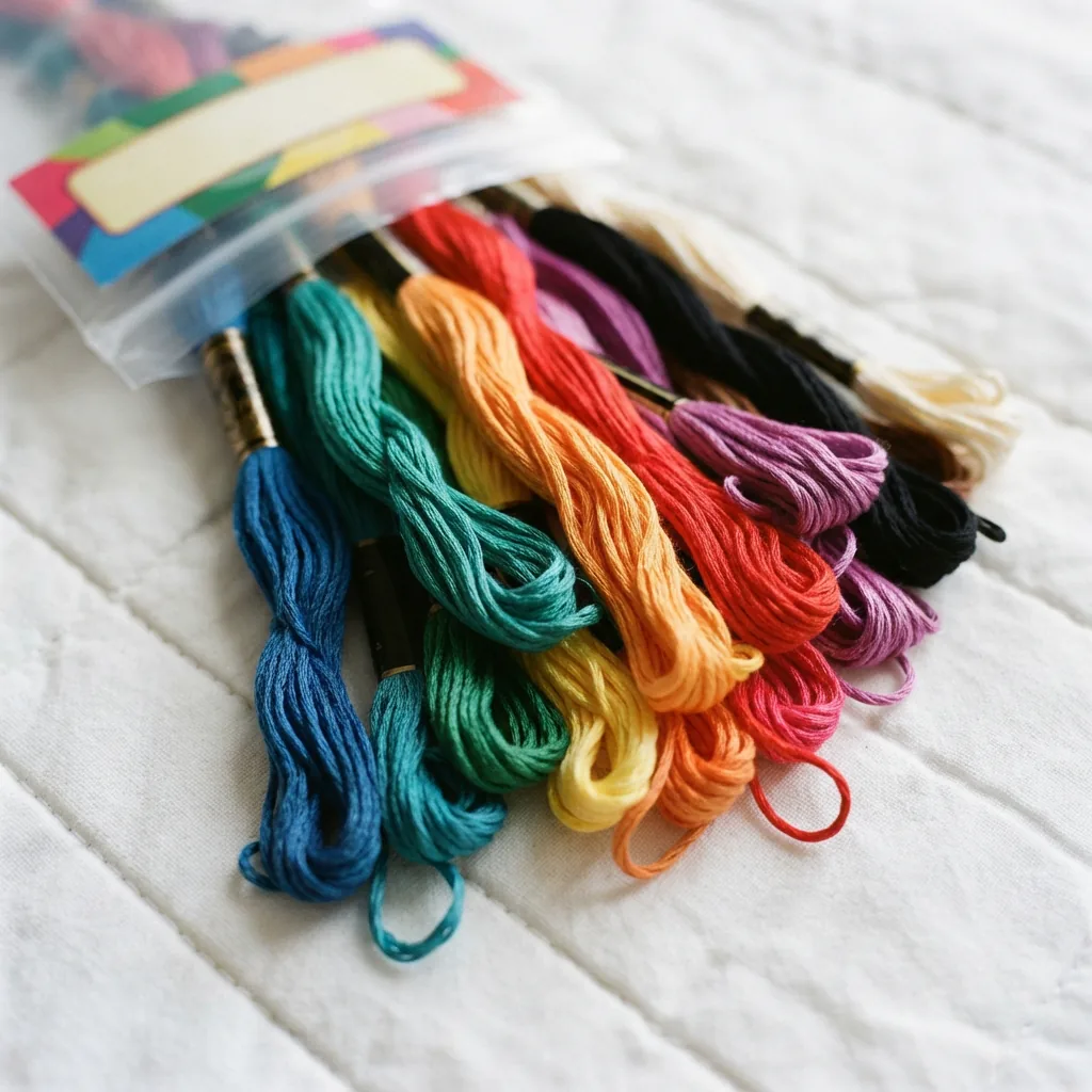 The Loops & Threads Embroidery Floss Bulk Value Pack (12-Pack) with colorful skeins.