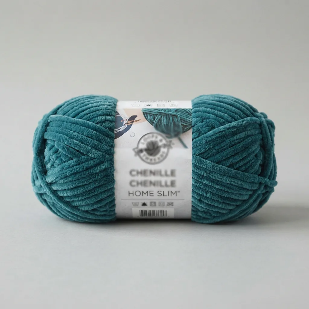 A single skein of solid-colored Chenille Home Slim yarn displayed clearly against a plain background.