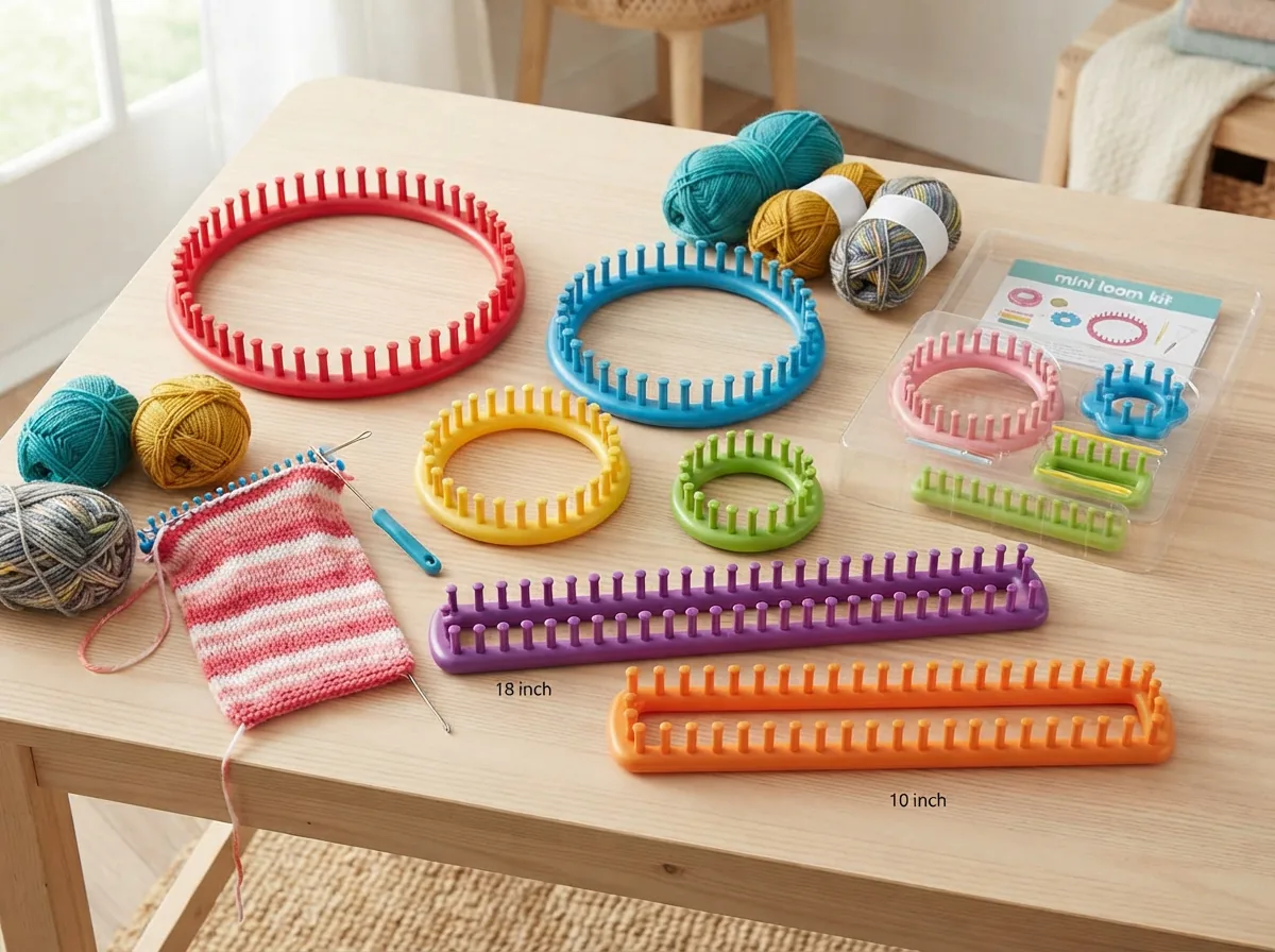 Loops & Threads Knit Quick Knitting Loom Set with PLUS Mini Loom Kit.