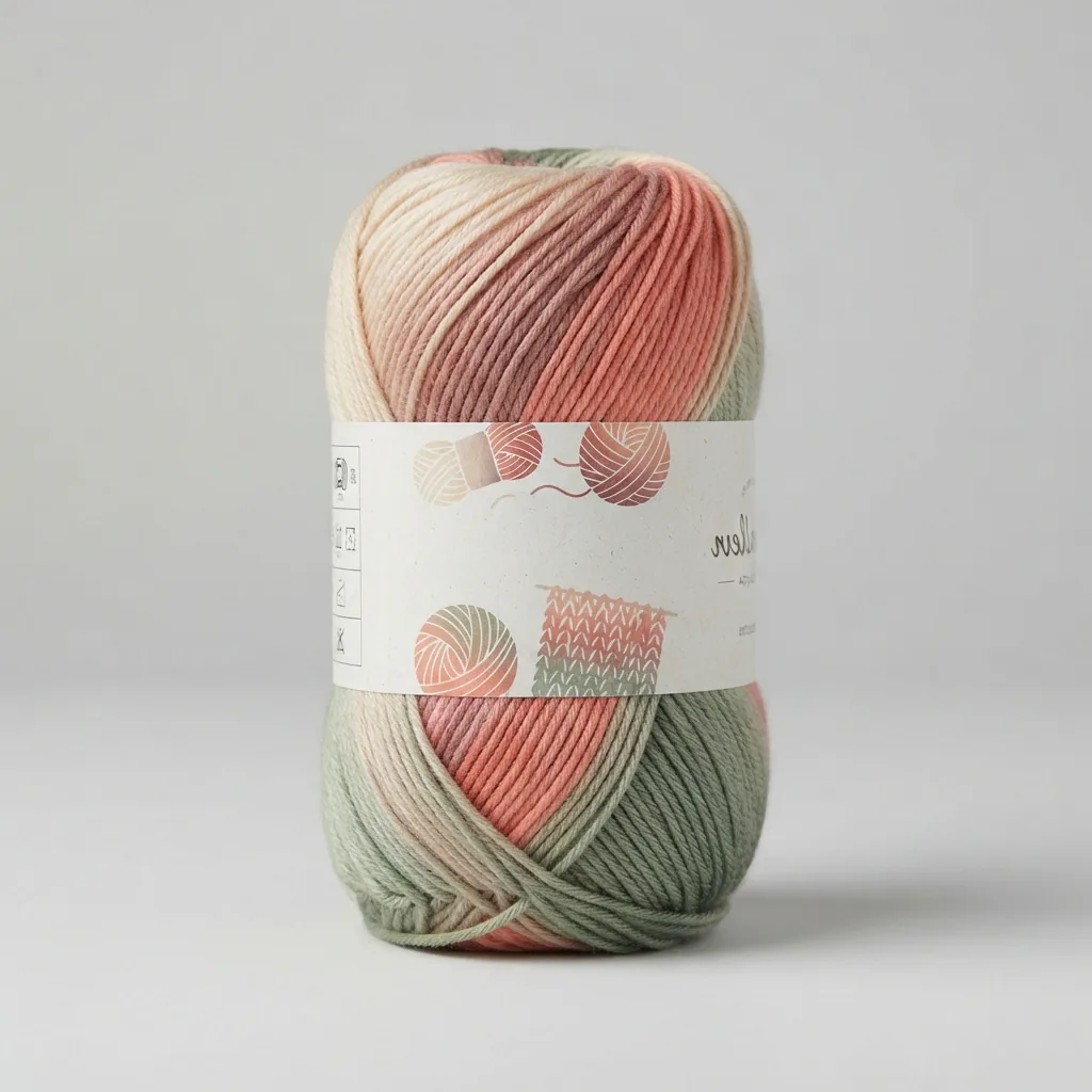 A skein of Loops & Threads Soft Classic Ombre yarn with its label clearly visible.