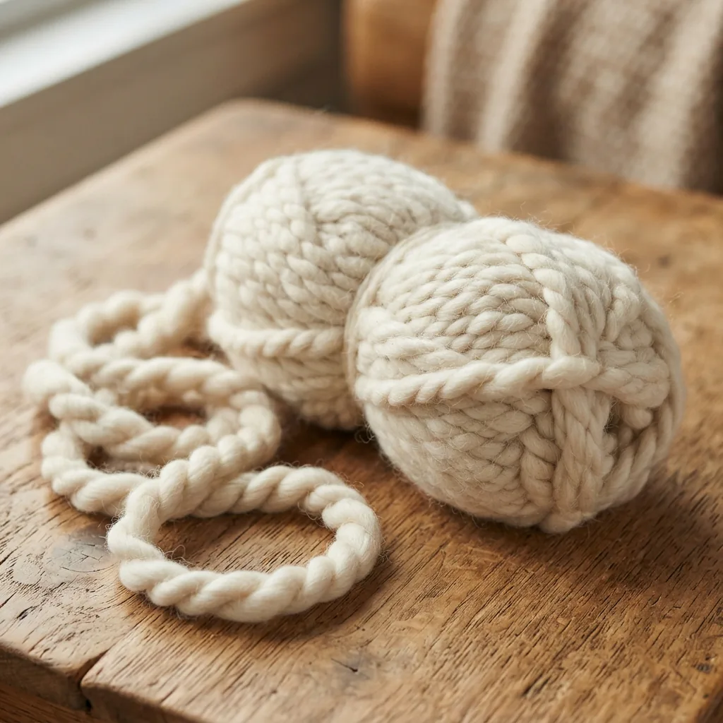 A large skein of Charisma yarn, emphasizing its bulky thickness.